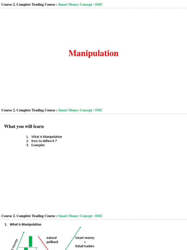Smart Money Concept: Manipulation Course | PDF