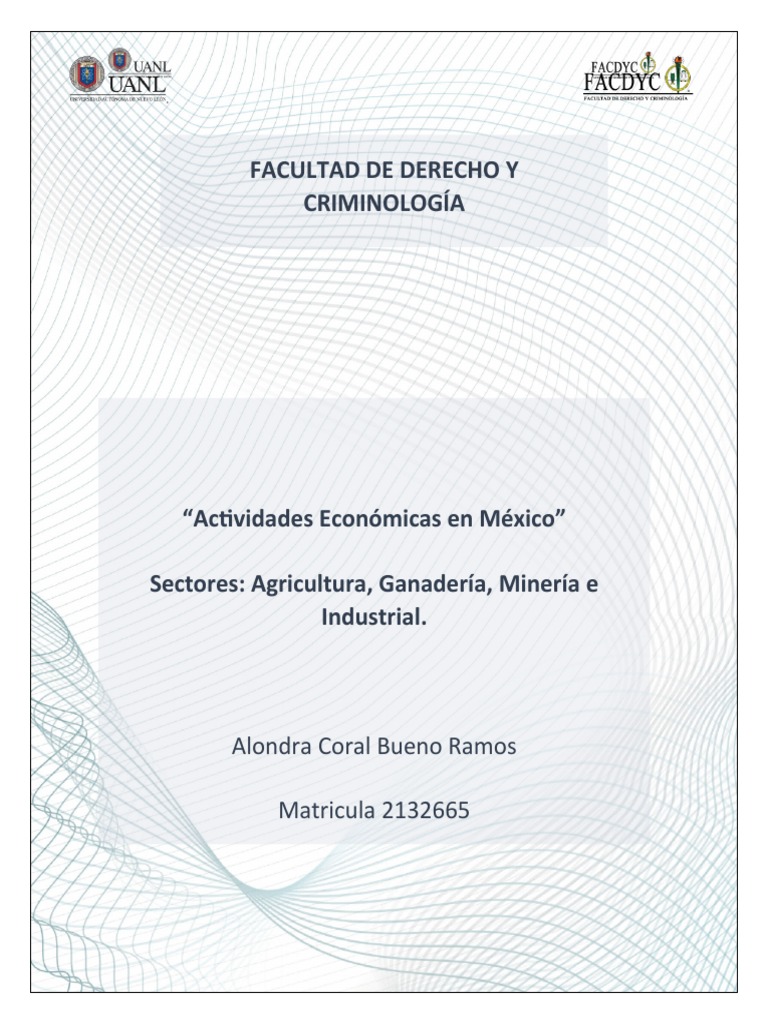 Principales Actividades Económicas en México | PDF | México | Agricultura