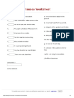 Clause Matching Worksheets - GrammarBank