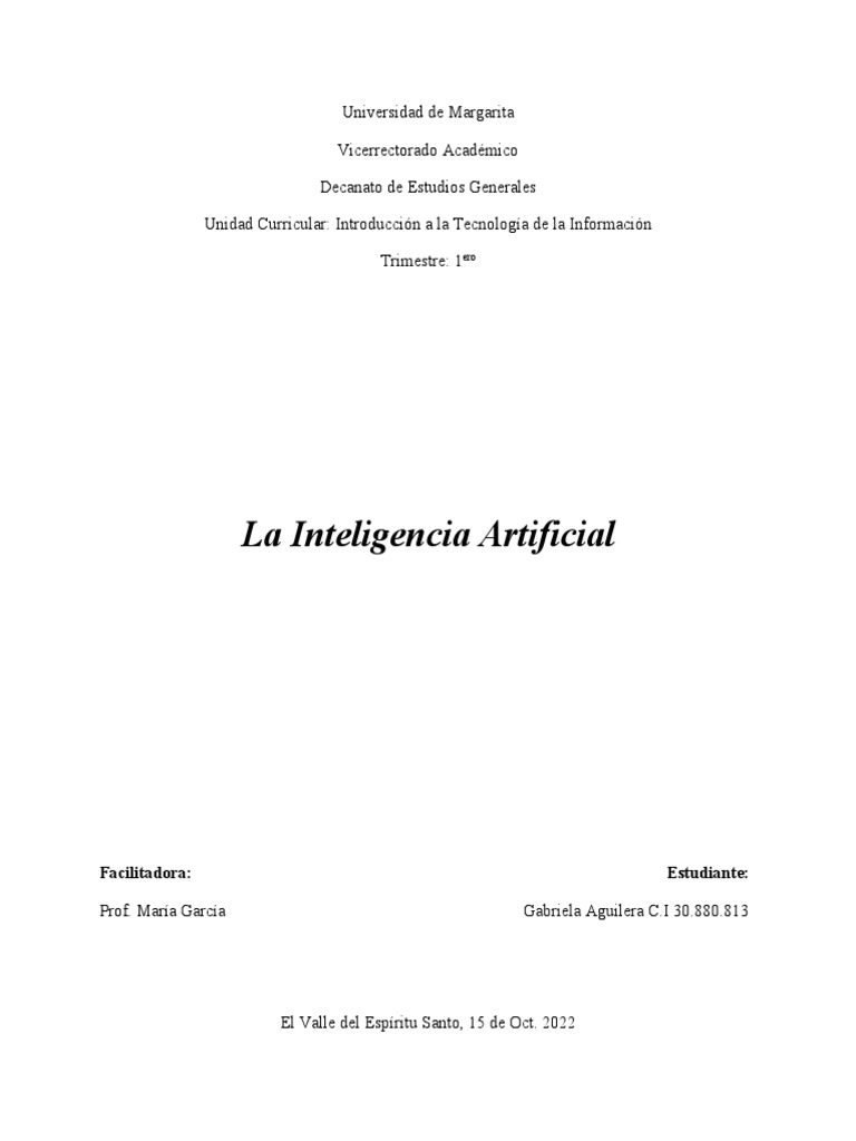 Introducción a la Inteligencia Artificial | PDF