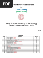 Master Time Table For First Semester B. Tech. (NSU