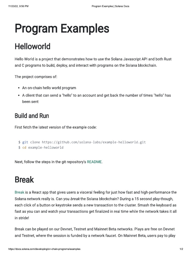 Program Examples | PDF
