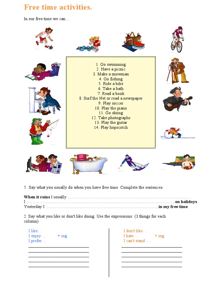 Popular Free Time Activities and Hobbies | PDF | Hobbies