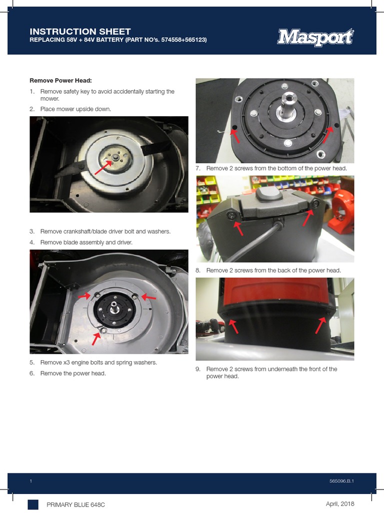 Battery Mower PDF Screw Components