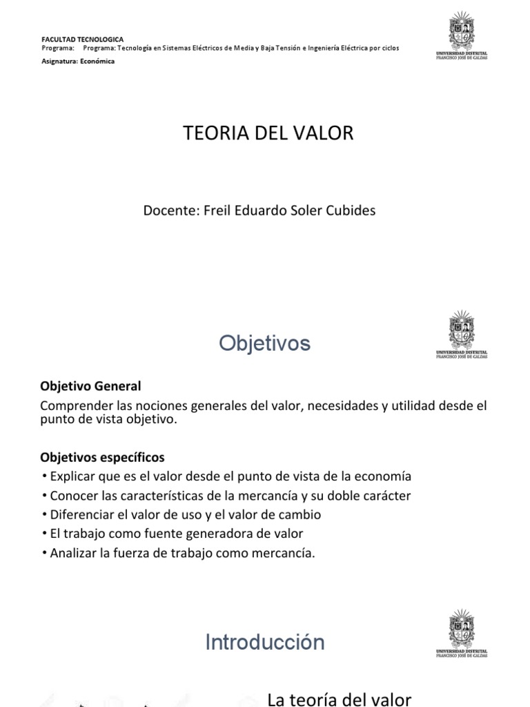Teoría del valor trabajo conceptos fundamentales PDF Bienes