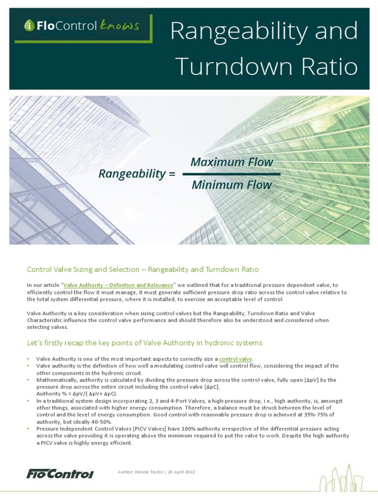 Control Valve Rangeability and Turndown | PDF | Valve | Pressure
