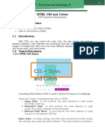 Web System and Technologies II - HTML Colors, CSS