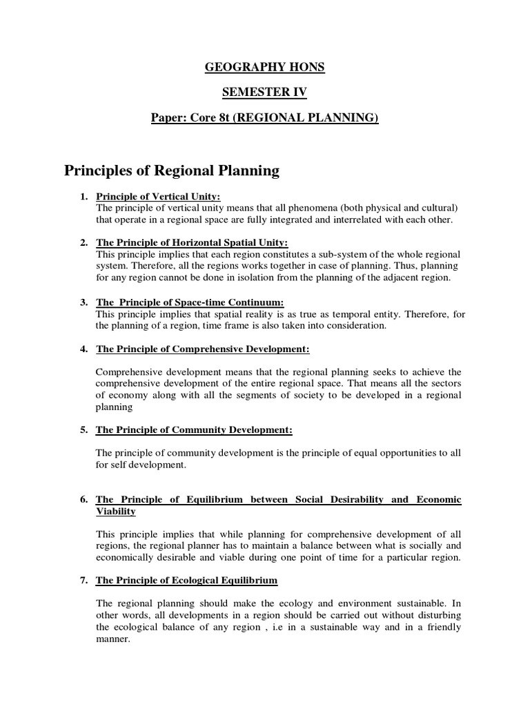 1585815112principles of Regional Planning | PDF
