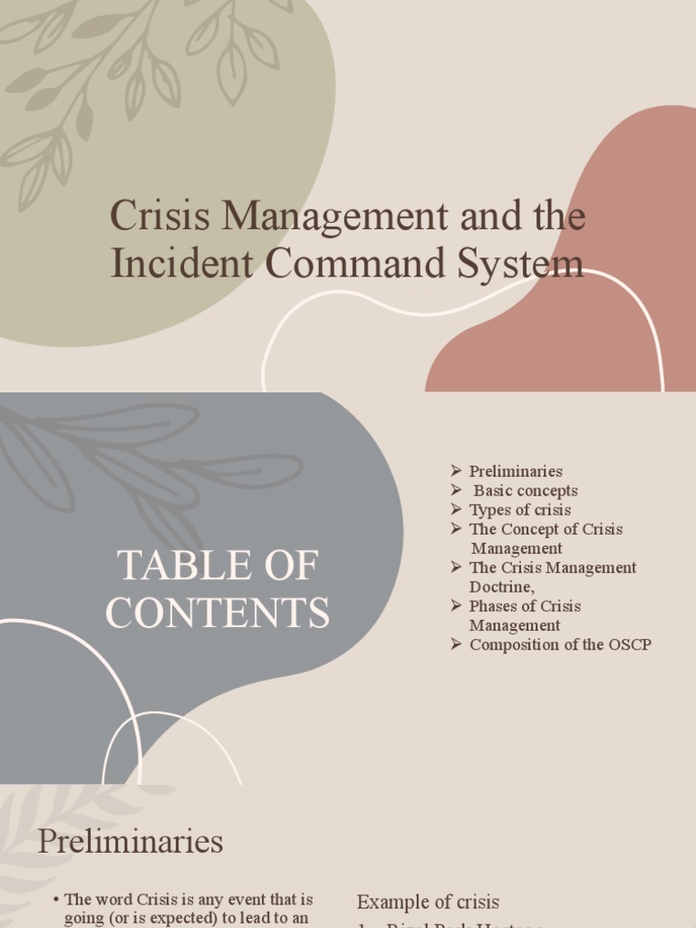 Crisis Management and Command Systems | PDF | Crisis Management ...