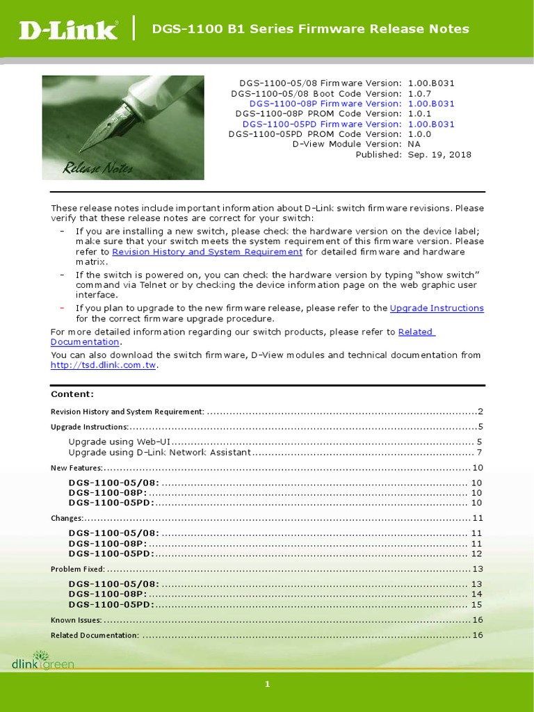 DGS-1100 B1 Series Firmware Notes | PDF | Computer Science | Computer ...