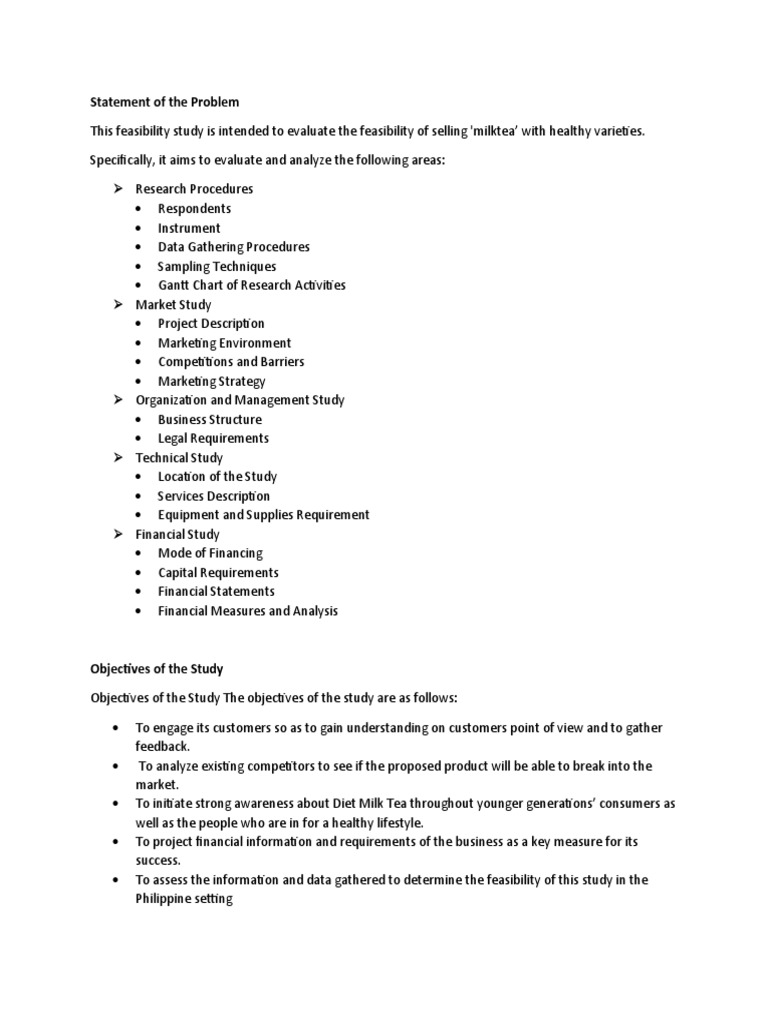 Statement of The Problem and Objectives | PDF