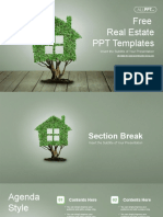 House Shaped Green Plant PowerPoint Templates
