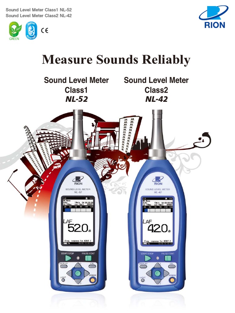 Rion Sound Level Meter NL-52 | PDF | Microphone | Electrical Engineering