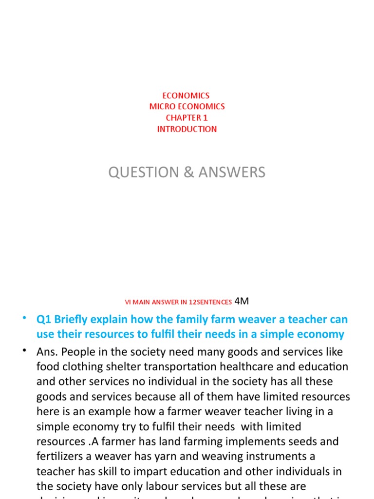 Micro Economics Chapter 1 Introduction Pdf