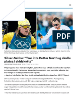 Silver-Sebbe: "Tror Inte Petter Northug Skulle Platsa I Skidskytte" - SVT Sport