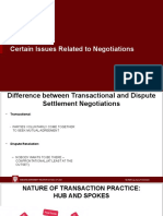 Certain Issues Related To Negotiations