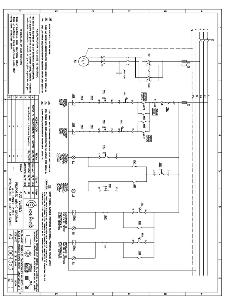 D0043X3. 400 Wiring STD Actuator 1ph-Wiring Diagrams-English | PDF