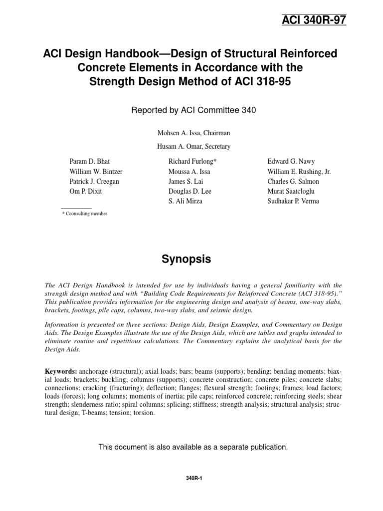 ACI 340R-97 Design Handbook Overview | PDF