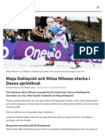 Maja Dahlqvist Och Stina Nilsson Starka I Davos Sprintkval - SVT Sport