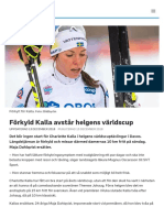 Förkyld Kalla Avstår Helgens Världscup - SVT Sport
