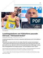 Landslagsledaren Om Friidrottens Pausade OS-kval: "Förhastat Beslut" - SVT Sport