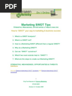Ranseen Marketing SWOT Analysis Tips