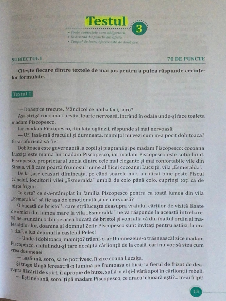 Testul 3 | PDF
