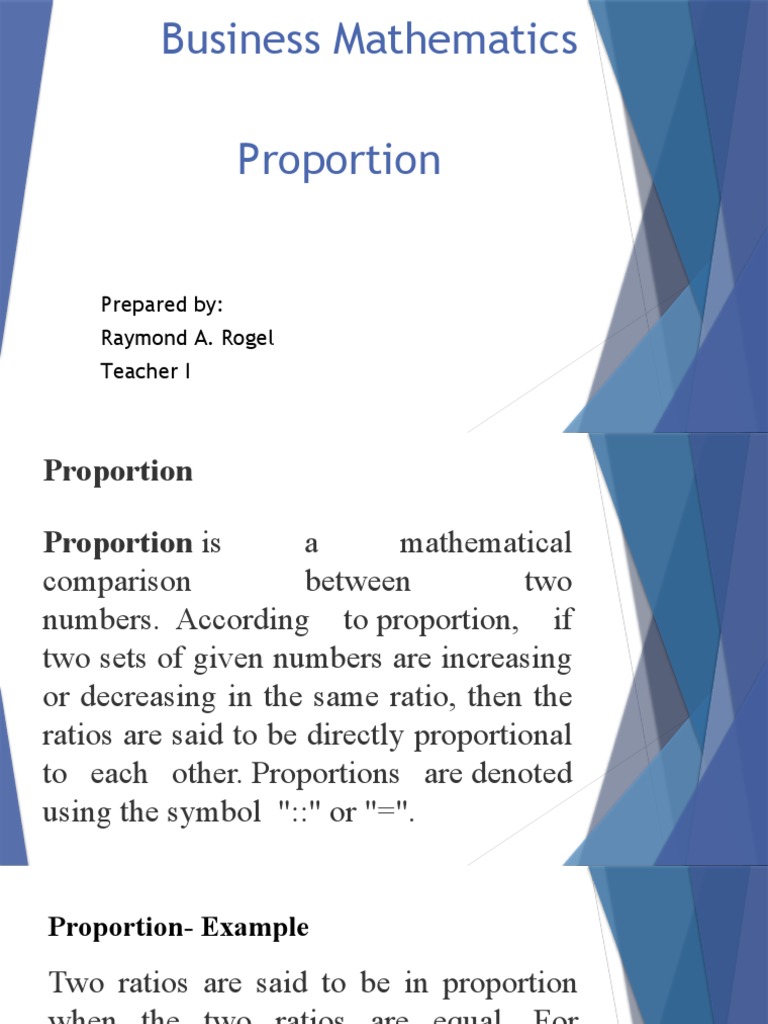 Bus Math Q1 W3 D1 | PDF | Ratio | Elementary Mathematics