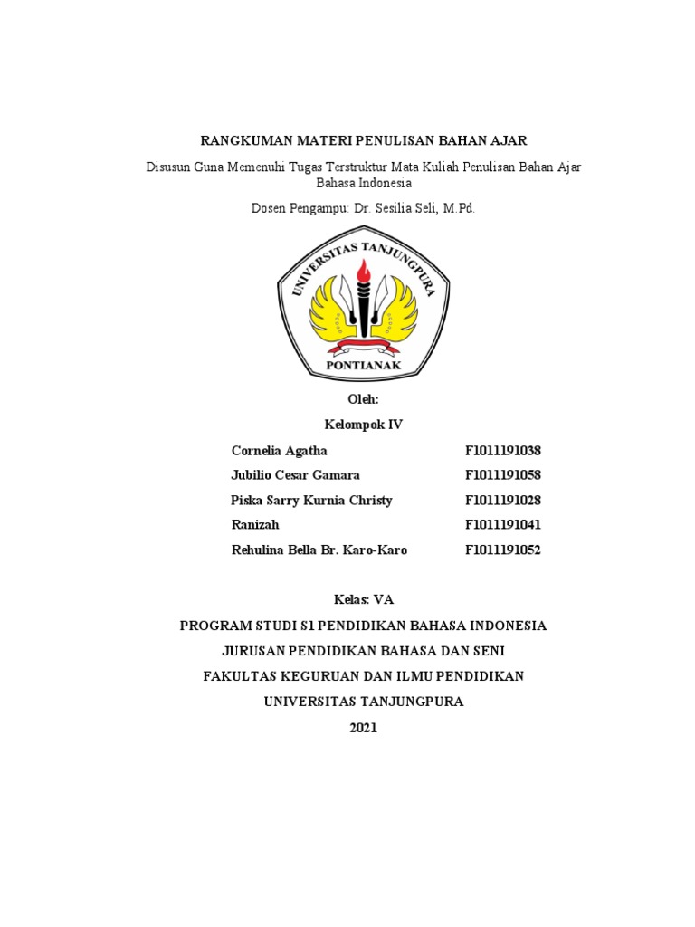 Rangkuman Materi Penulisan Bahan Ajar | PDF