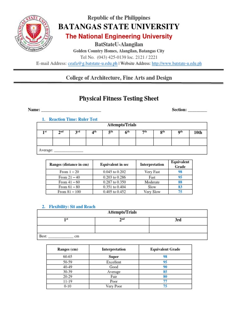 Fitness Test Guide for Students | PDF | Recreation