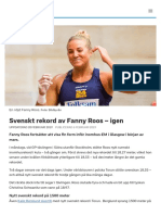 Svenskt Rekord Av Fanny Roos - Igen - SVT Sport