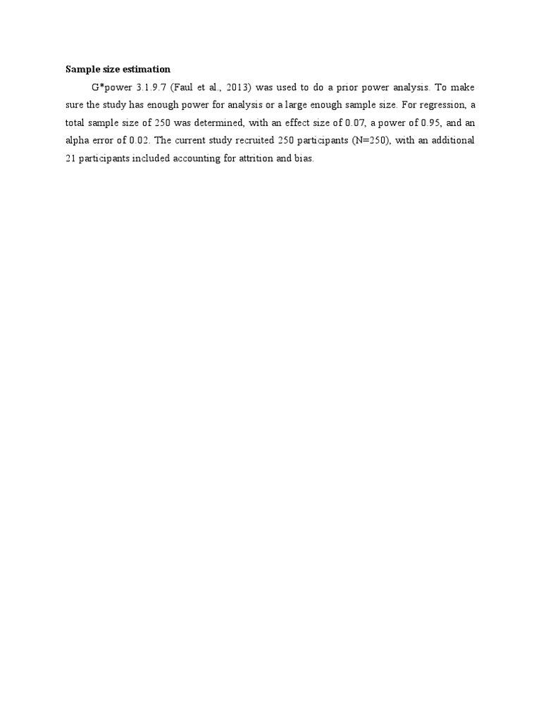 Sample Size Estimation | PDF