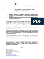 Primera empresa en firmar convenio de páracticas de cobranza éticas 27 enero 2010