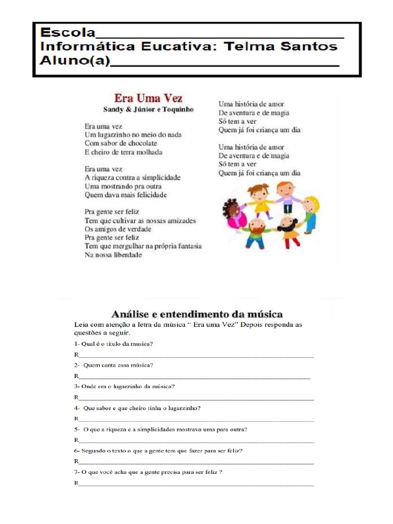 3 Atividade Interpretação de Música | PDF