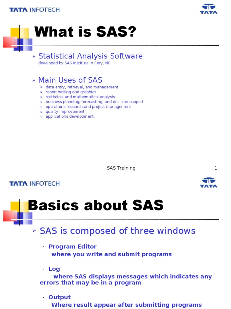 Introduction to SAS Programming | PDF | Sas (Software) | Parameter ...