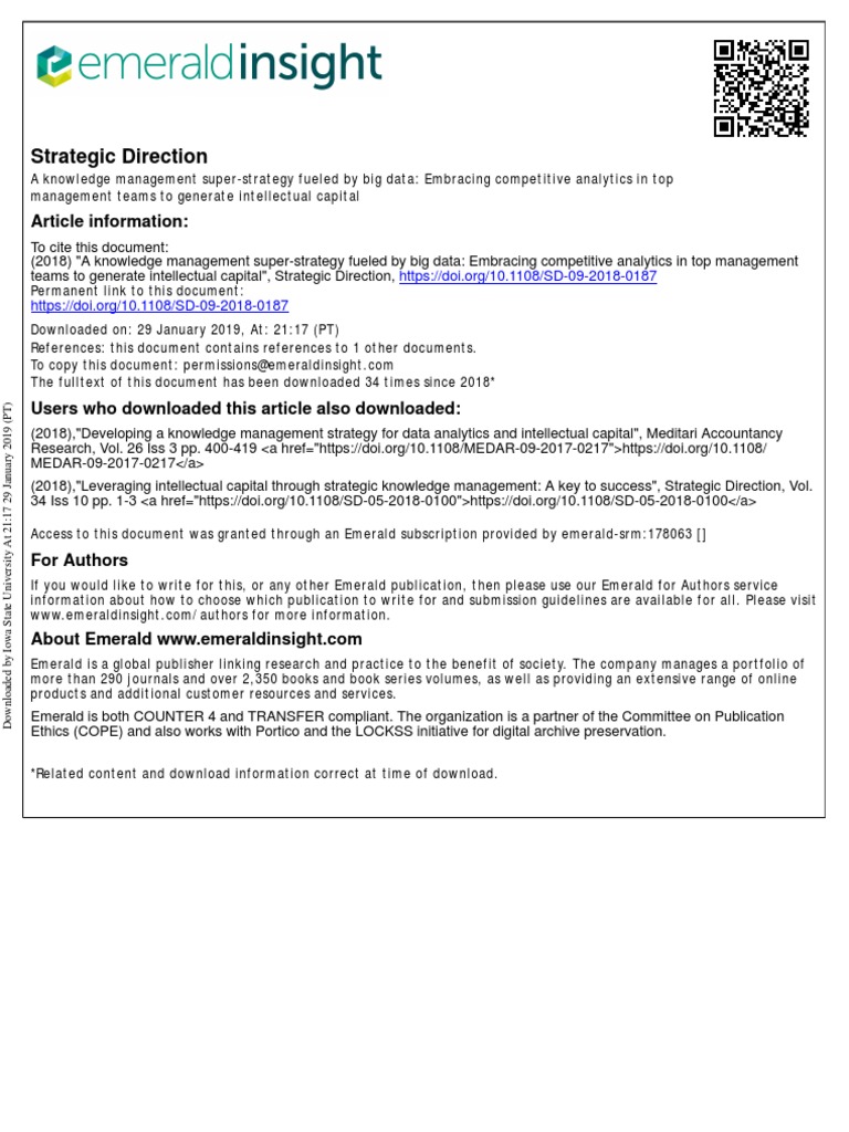 A Knowledge Management Super-Strategy | PDF | Big Data | Artificial ...