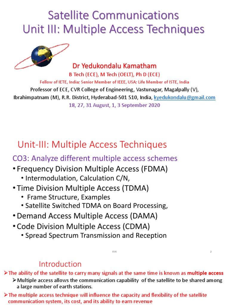 Multiple Access Techniques in Satellite Communication | PDF | Channel ...
