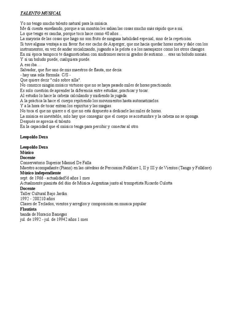 Talento Musical | PDF