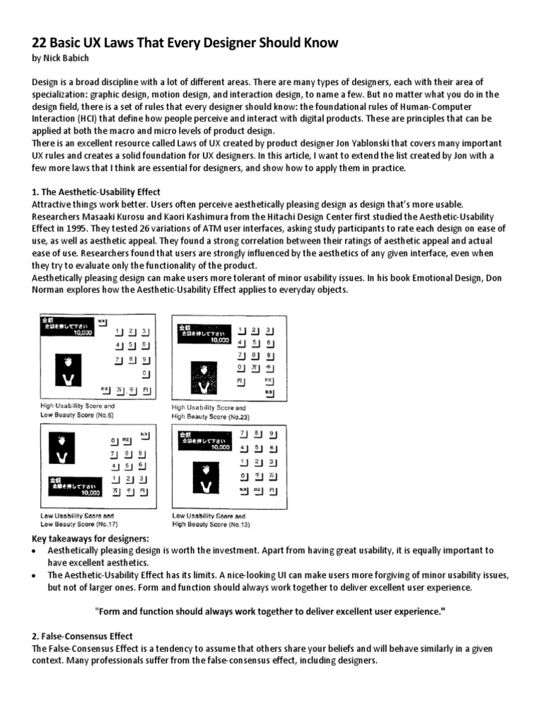 22 Essential UX Laws for Designers | PDF | Usability | Behavioural Sciences