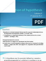 Formation of Hypothesis