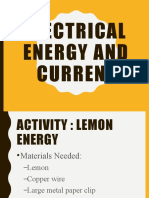 Electrical Energy and Current