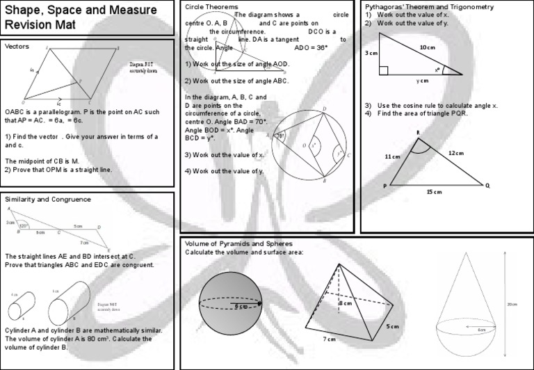 H Shape Space and Measure Revision Mat | PDF | Teaching Methods & Materials