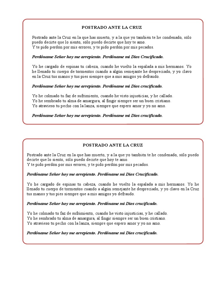 POSTRADO ANTE LA CRUZ Canto PDF