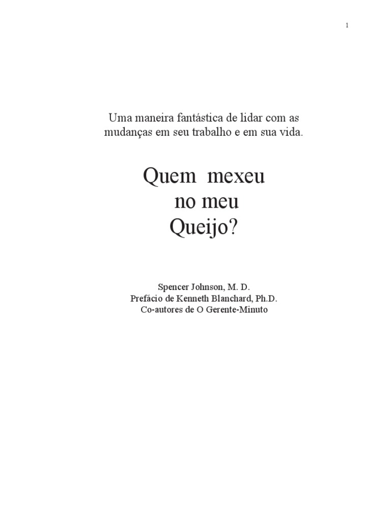 Quem Mexeu No Meu Queijo | PDF