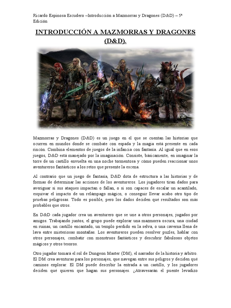 Introducción A Mazmorras Y Dragones Pdf
