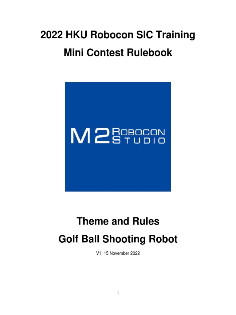 HKU Robocon Team Mini Contest Rulebook 2022 20221114 PDF