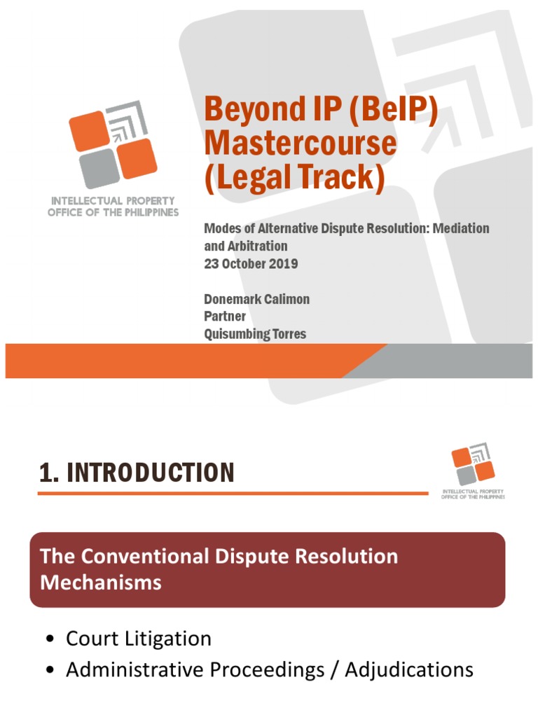 Modes of Alternative Dispute Resolution Mediation and Arbitration PDF