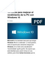10 Trucos para Mejorar El Rendimiento de Tu PC Con Windows 10