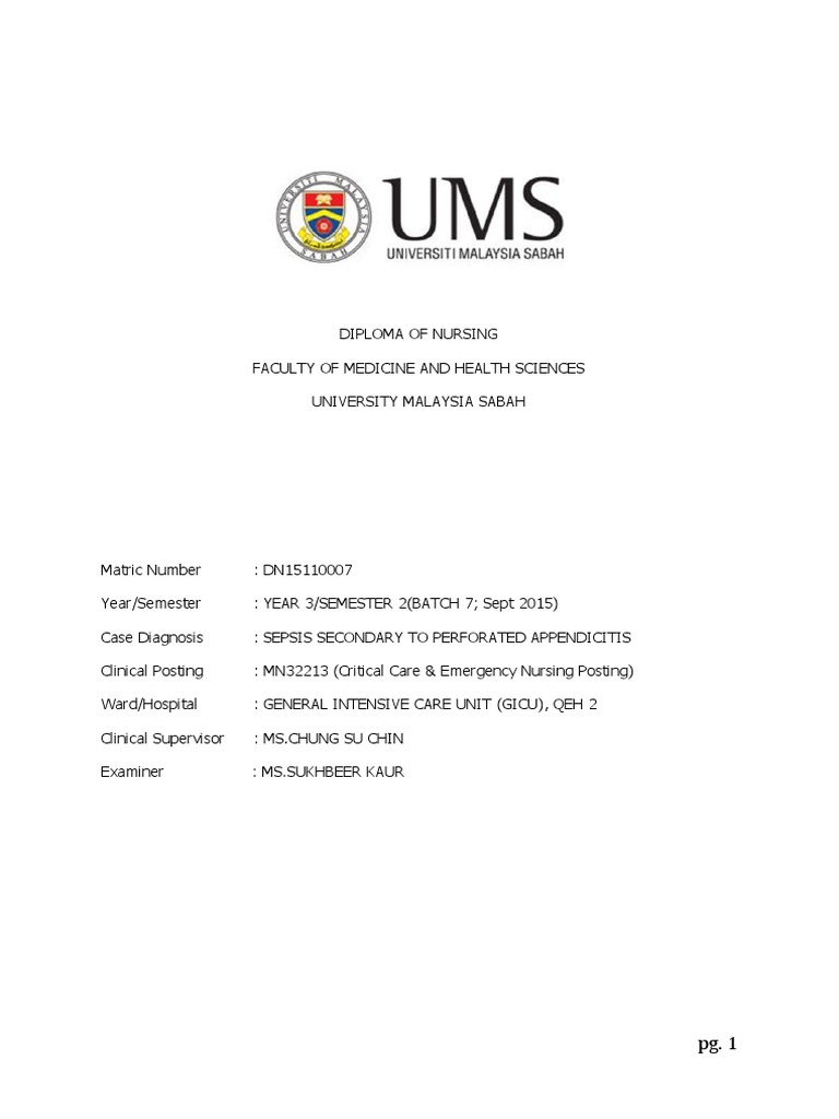 Sepsis Case Study in ICU Patient | PDF | Sepsis | Shock (Circulatory)