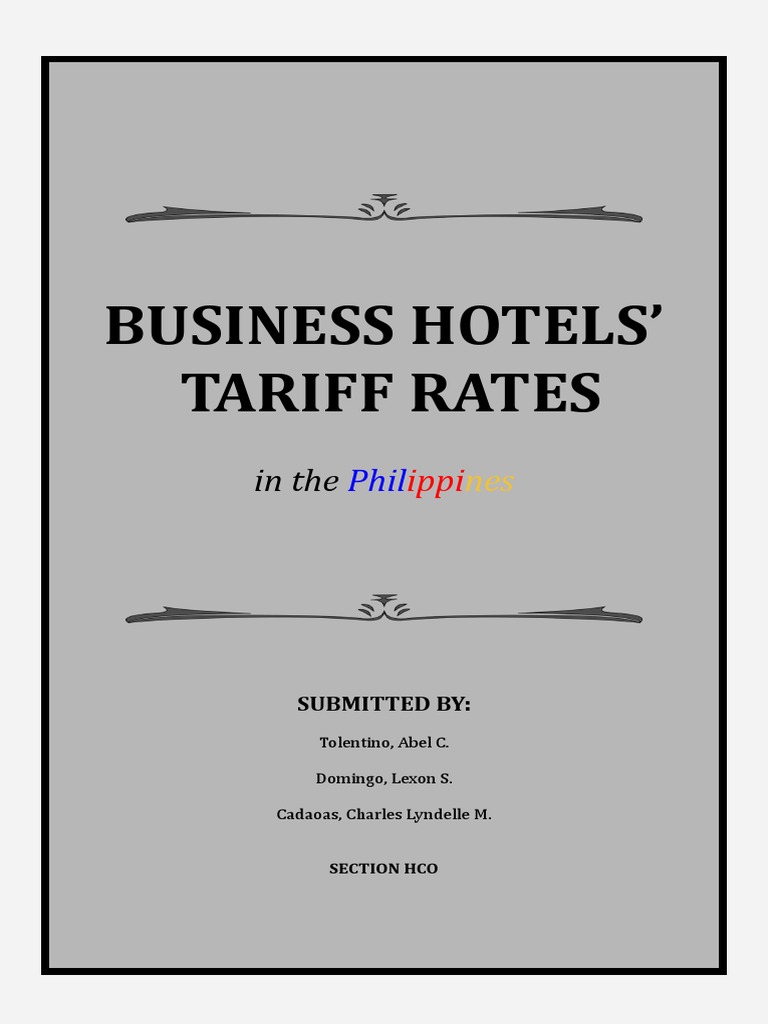 Business hotels tariff rates in the philippines pdf pricing hotel